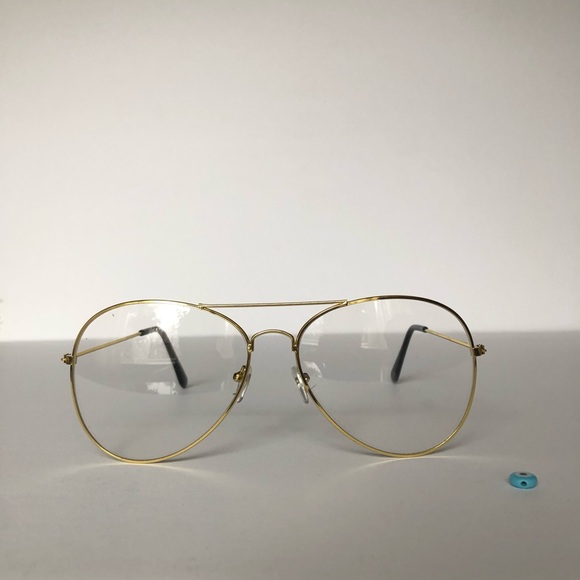 Clear Lens Gold Aviators • Nonprescription - Picture 2 of 5